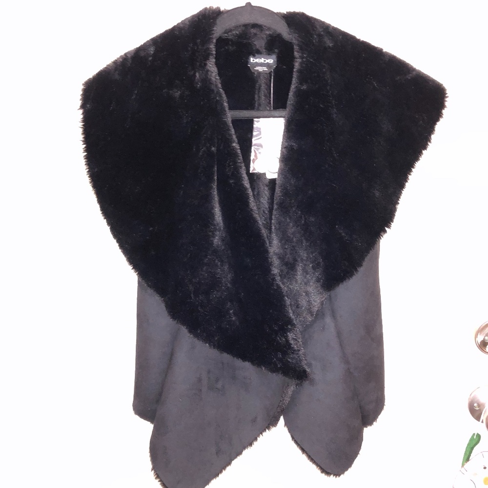 Brand new Bebe furry vest wrap